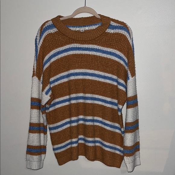 American Eagle Outfitters Sweaters - Striped Brown and Blue American Eagle Sweater